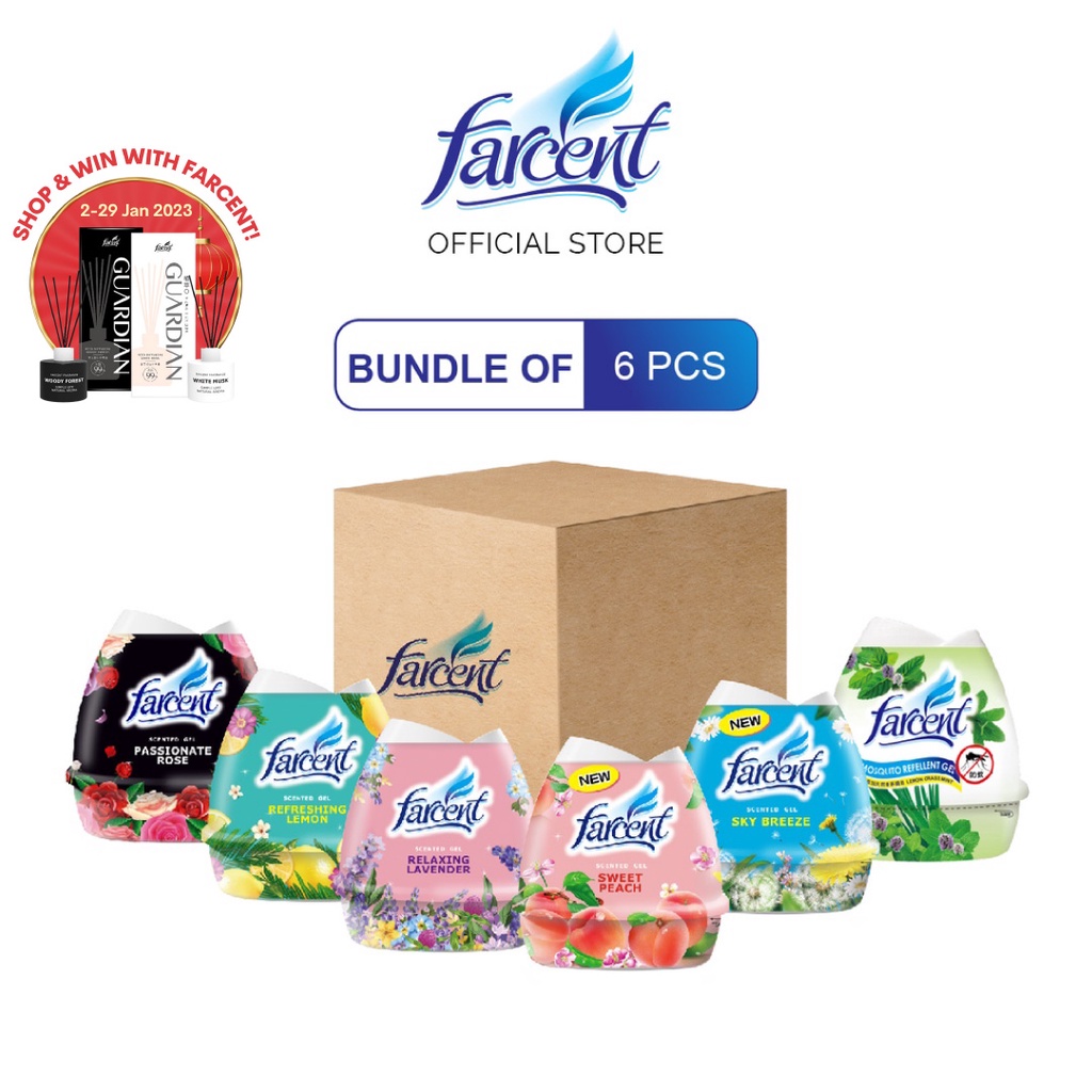 Farcent Scented Gel Air Freshener Mosquito Repellent Lavender Peach