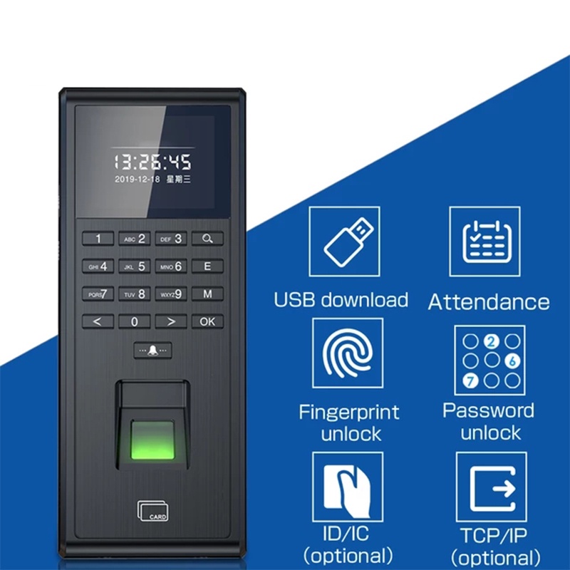Fingerprint RFID Access Control & Time Attendance Terminal – TCP/IP, RS485, USB, 125kHz, For Office & Factory