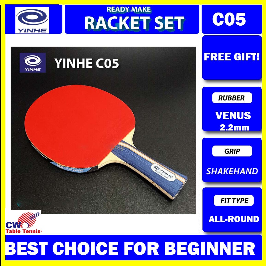 Yinhe C05 Ready Make Table Tennis Racket PING PONG KAYU Shakehand FL