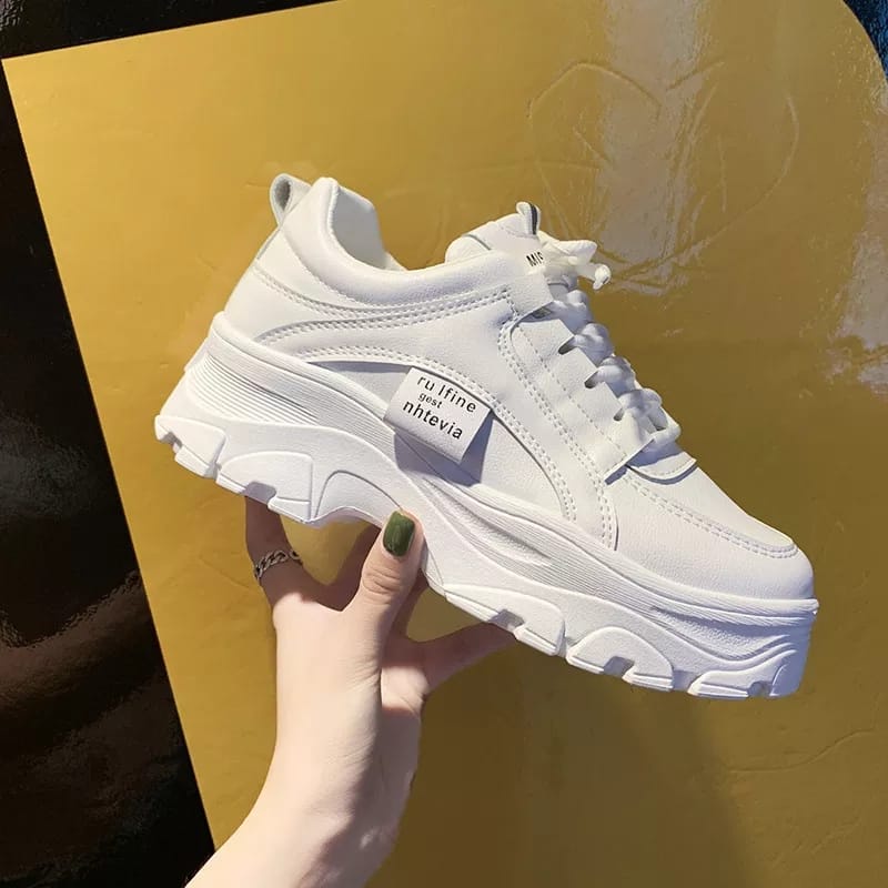 PUTIH Juragan Online - Korean Style UFLINE High Platform White Sneakers