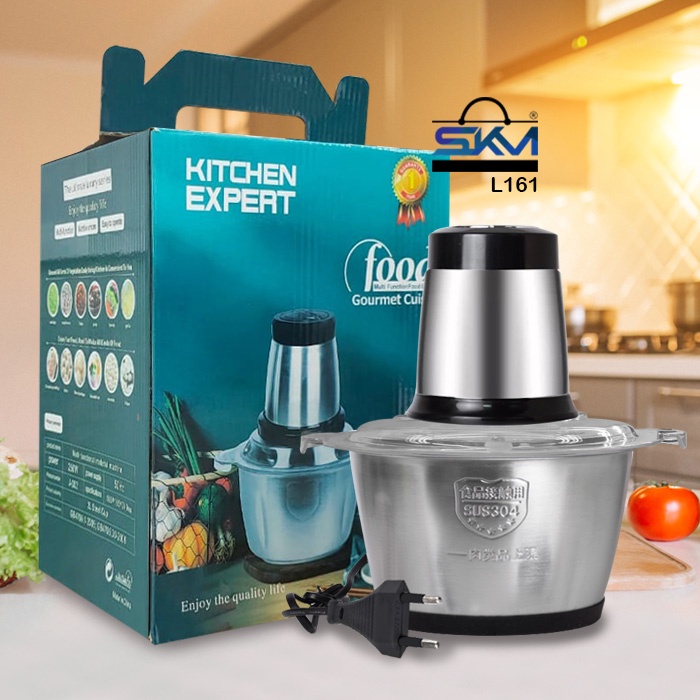 SKM (2L) Stainless Steel Mixer & Blender Food Chopper Electric Grinder Food Processor / Pengisar Daging Sayur L161