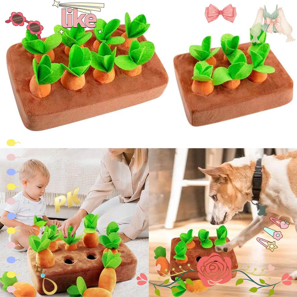 LIKE Plush Carrot Toys Funny Garden Pulling Radish Snuffle Mat Pet Dog Chew Toy Child Educational Toys