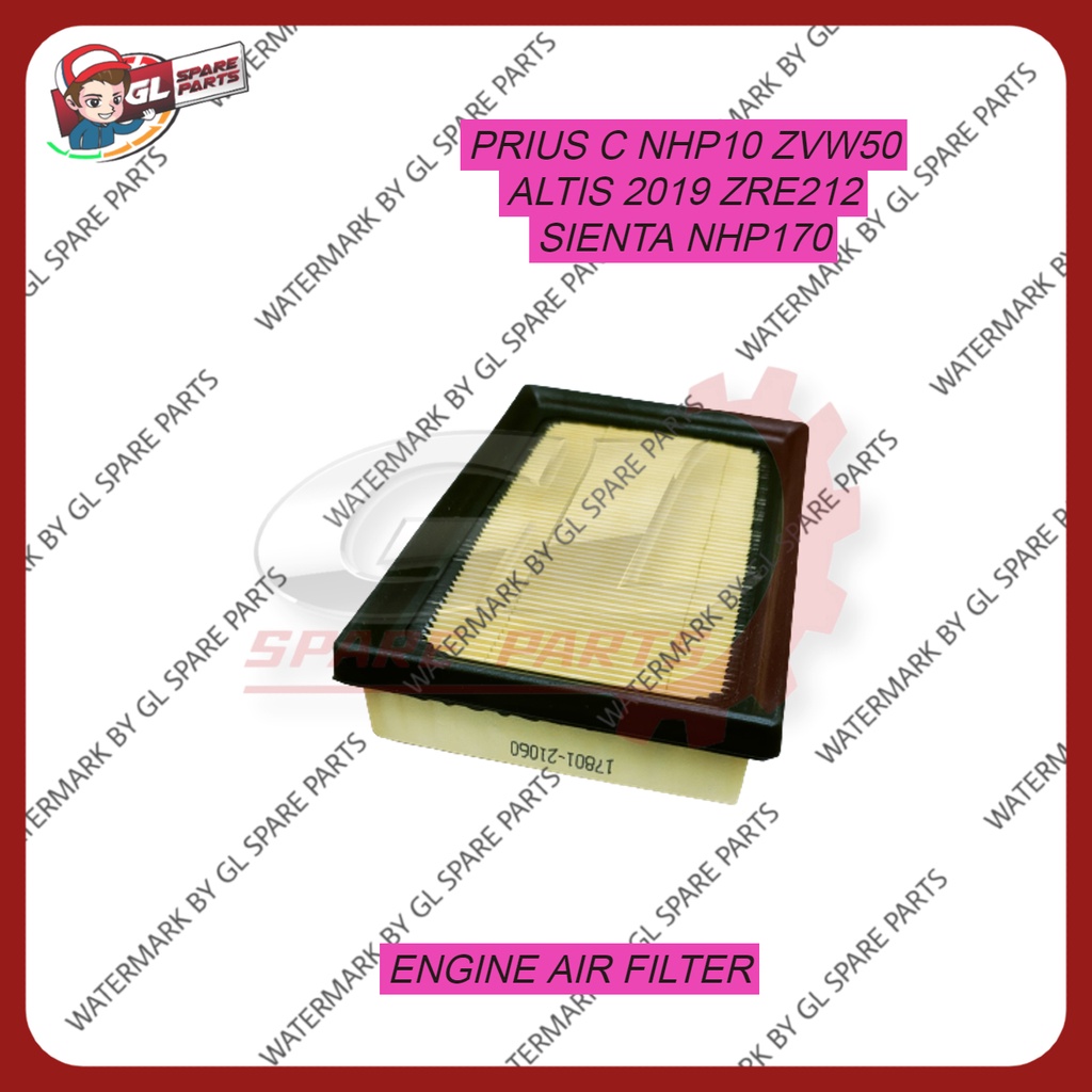 ENGINE AIR FILTER TOYOTA PRIUS C NHP10 ZVW50 ALTIS 2019> ZRE212 SIENTA
