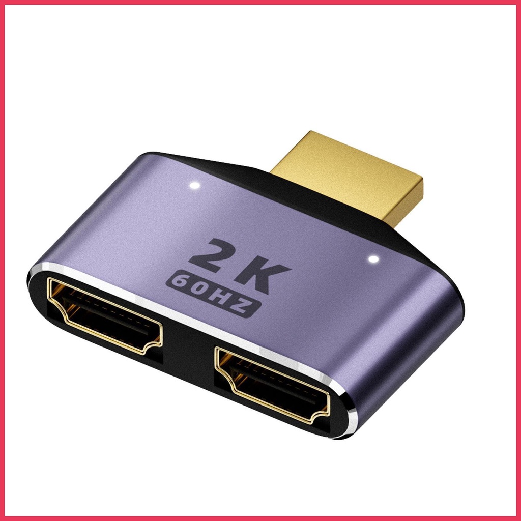 Dual Monitor Adapter 2K Computer Output Adapter With Indicator