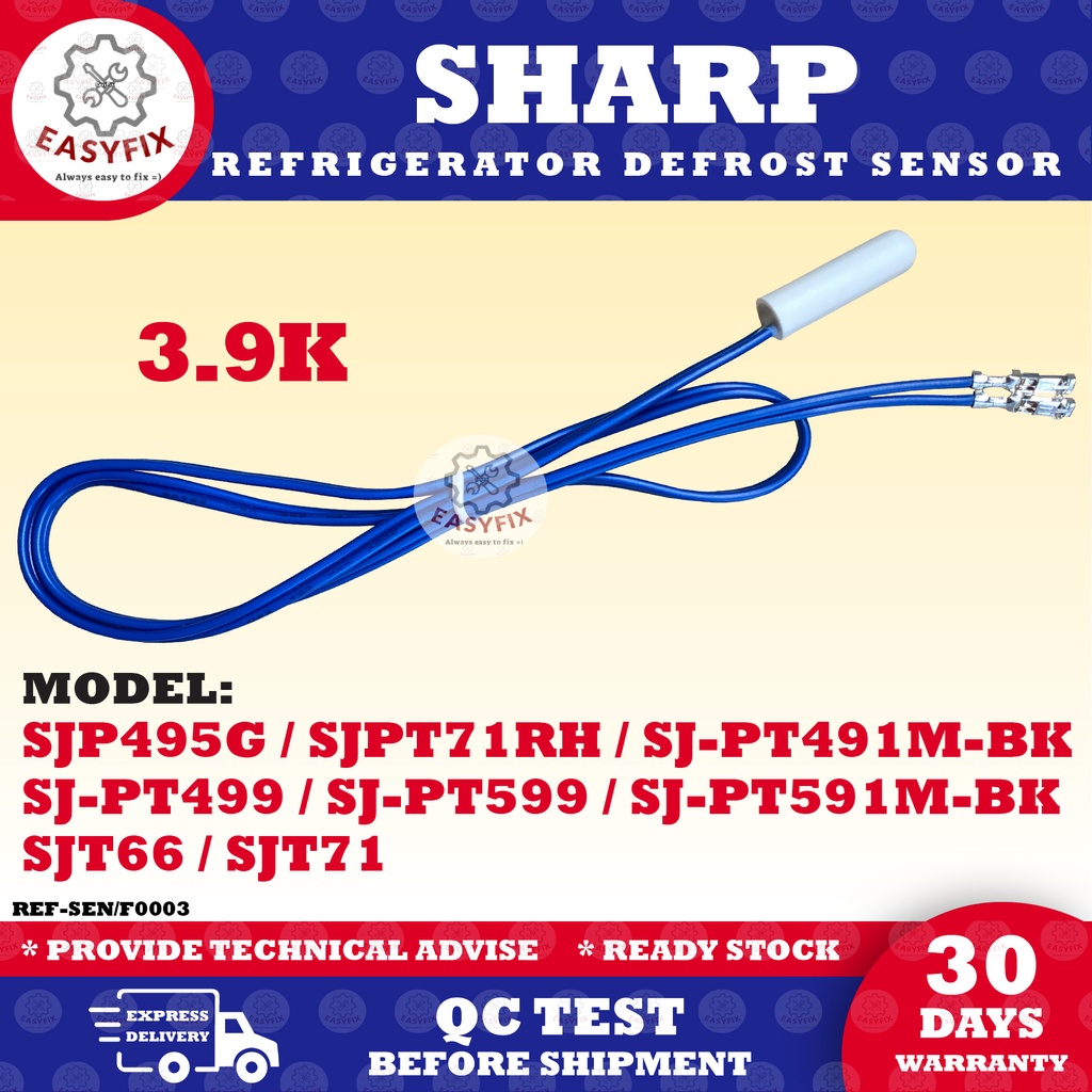 (3.9K) SJP495G SJPT71RH SJ-PT491M-BK SJ-PT499 SJ-PT599 SJ-PT591M-BK SJT66 SJT71 SHARP REFRIGERATOR DEFROST SENSOR