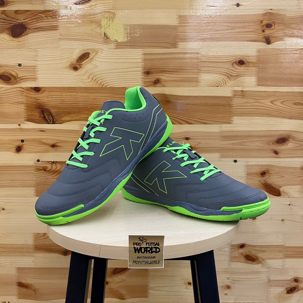 KELME GALACTICO INDOOR 702 DARK GREY GREEN KASUT FUTSAL SHOES (100