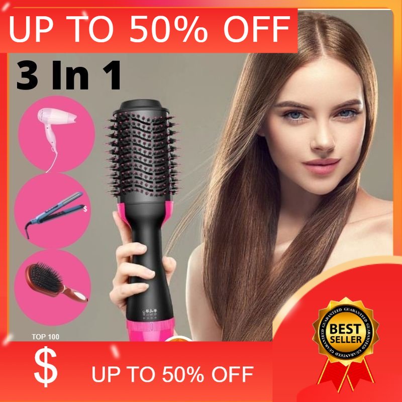 🎁KL STORE✨  3 In 1 Multi Usage Negative Ion Hot Air Hair Dryer For Curly Strai