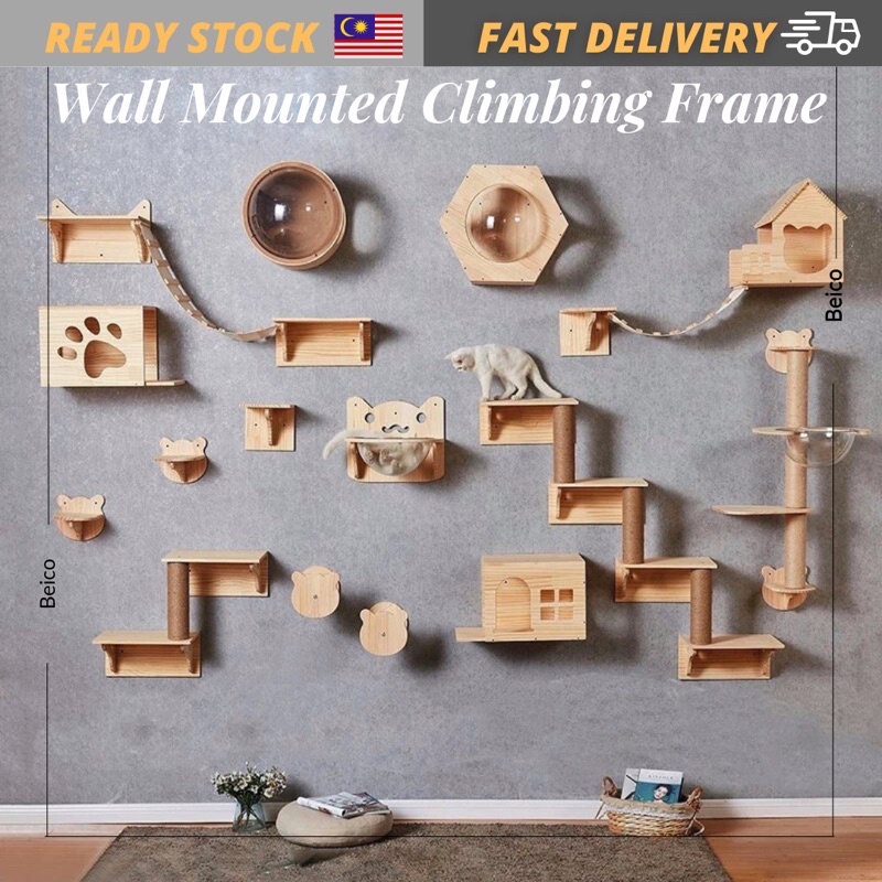 MultiLevel Cat Tree Wallmounted Cat Climbing Cat Claw Column Cat Wall