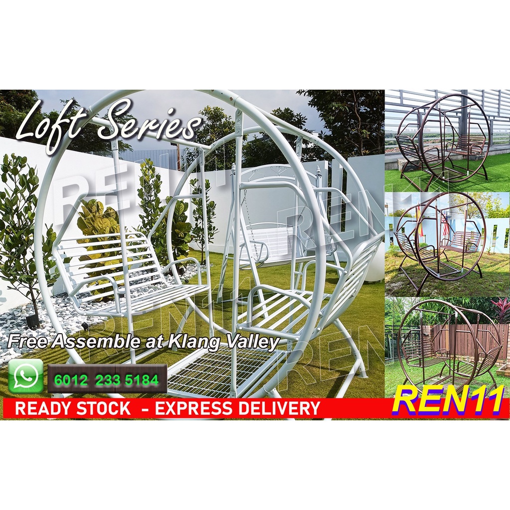 Garden Outdoor Round metal swing chair,Buaian Besar Round For Adult Shopee Malaysia