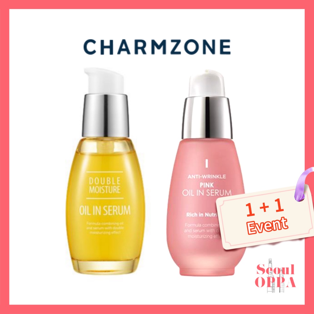 [Charmzone] 1+1 Double Moisture Oil In Serum, AntiWrinkle Pink Oil In