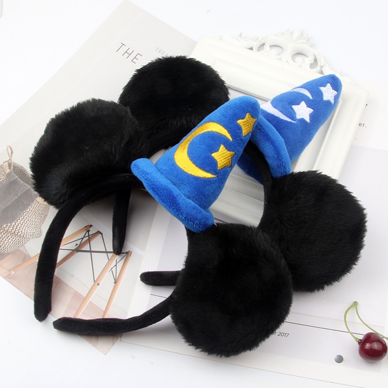 Mickey Mouse Ear Headhand Cartoon Embroidery Magic Hat Headband