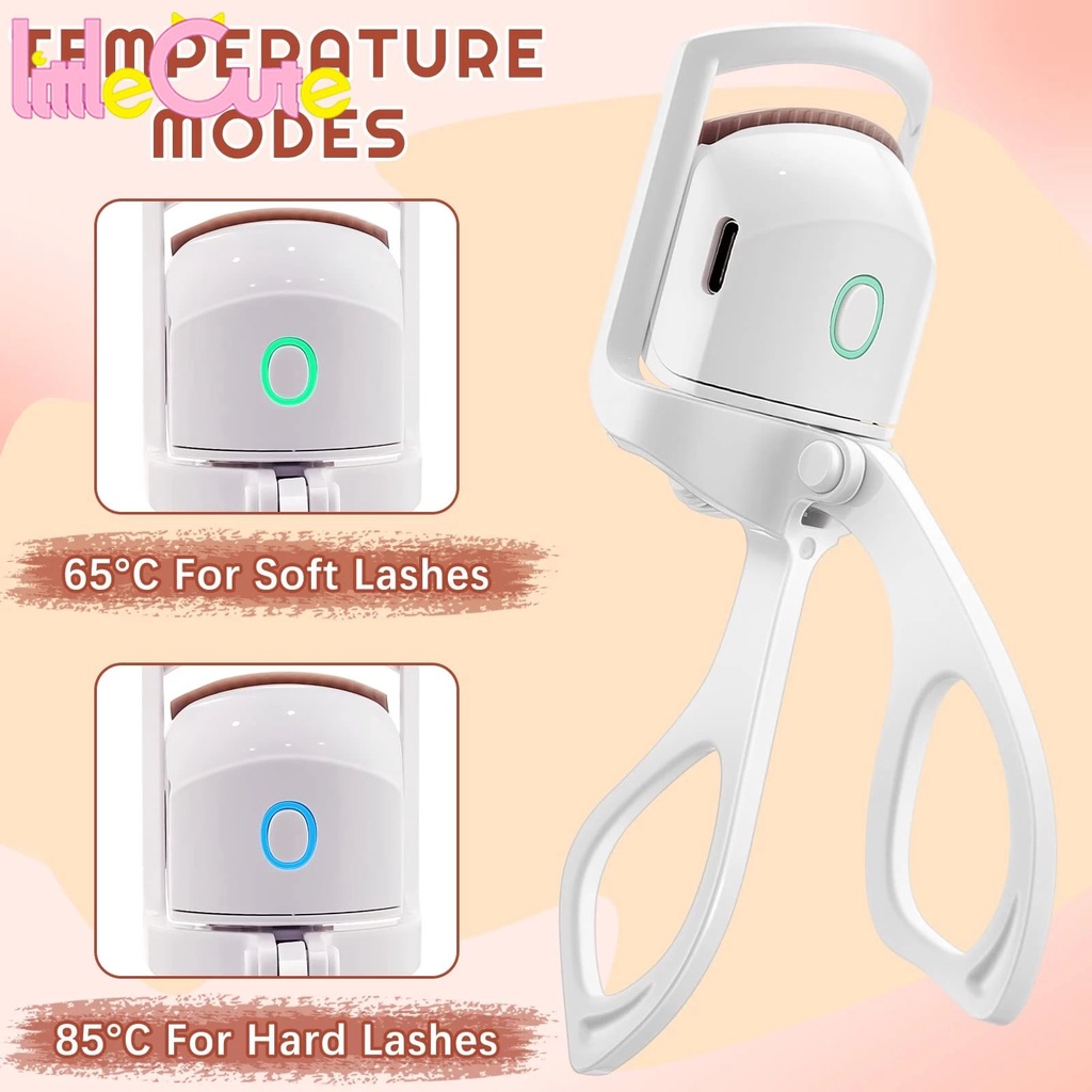 Portable Heated Eyelashes Curler Electric Heated Eyelash Curler Comb USB Rechargeable Electric Eyelash Curlers with 2 Level Temp Thermal Eyelash Curler Makeup Tools