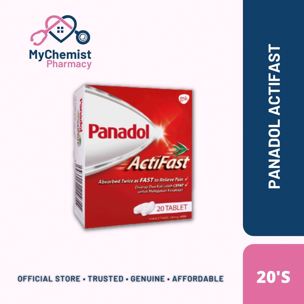 Panadol Actifast 500mg 20's (Box of 2 Strips)