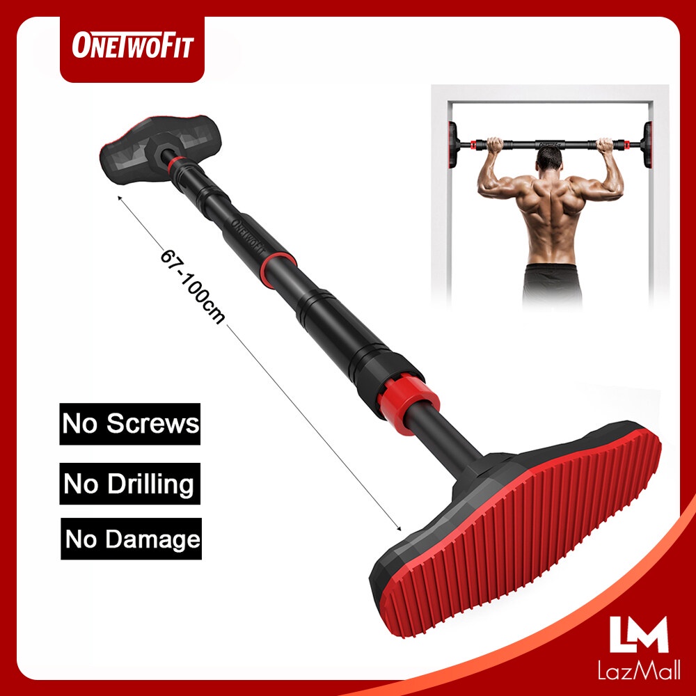 [[ FREE GIFT Onetwofit Adjustable Door Pull Up Bar Push Up Sit-ups Bar Heavy Steel Muscle Training Equipment Chin U