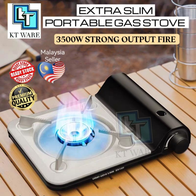 KT WARE PORTABLE GAS STOVE Ultra Slim Thin Portable Mini Camping Gas