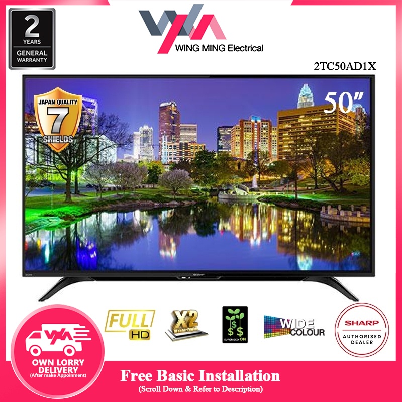 SHARP 50" LED FULL HD TV 2TC50AD1X " 4K UHD Smart TV  Netflix Youtube Television / 60" 4K UHD TV 4TC60CH1X