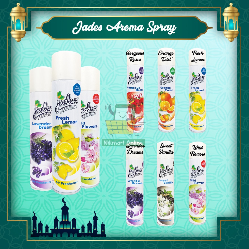 Jades Aroma Freshener Spray 300ML Ready Stock Pewangi Bilik Pewangi Tandas Pewangi Ruang Tamu