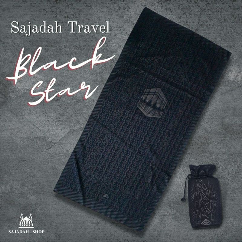 Red Travel Prayer Rug Blue/ Black Star Edition Aci Chank/ with Bonus Pouch Souvenir for Hajj and Umrah Travel Prayer Mat