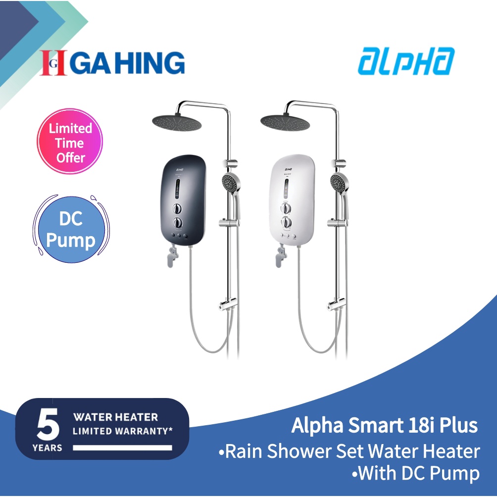 ALPHA R18iPLUS Instant Water Heater with Rain Shower/DC Pump/Water