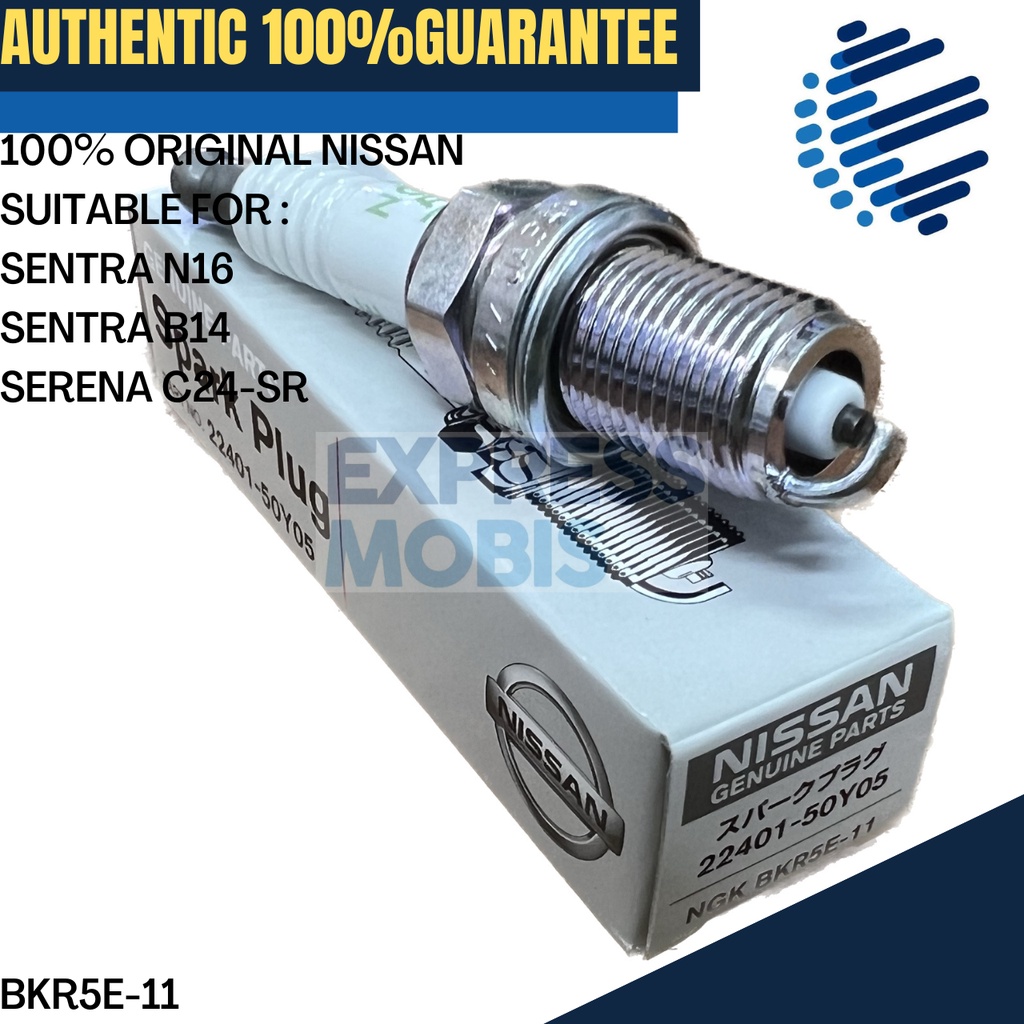 100 ORIGINAL NISSAN SPARK PLUG 2240150Y05 ( BKR5E11 ) SENTRA N16