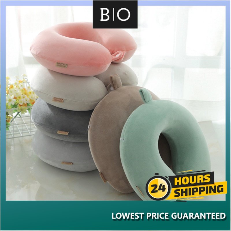 Soft U Shaped Slow Rebound Memory Foam Travel Neck Pillow for Office Flight Traveling Cotton Pillows Head Rest Cushion
