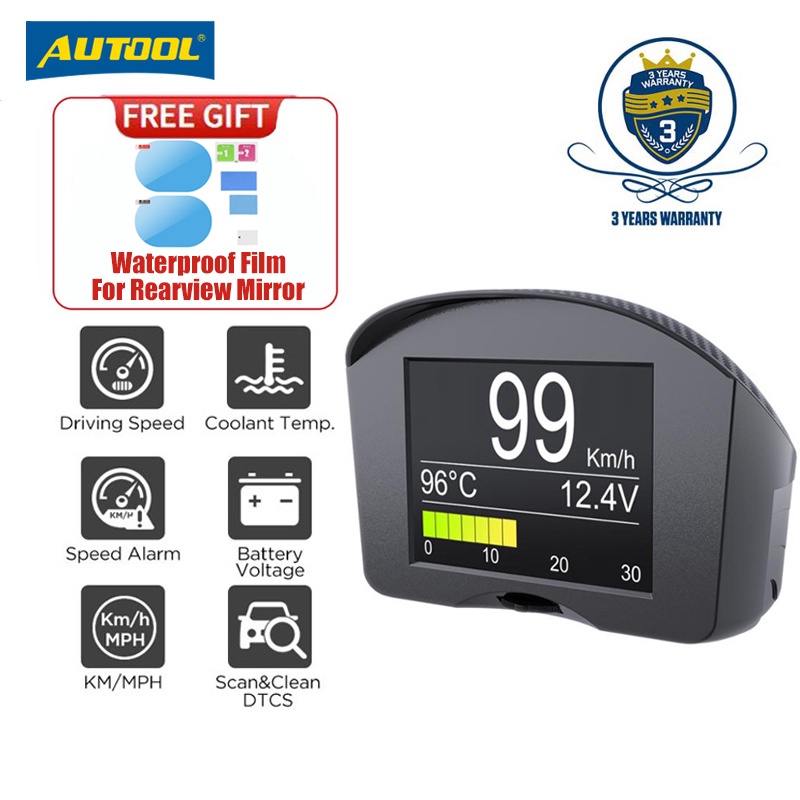 AUTOOL X50 Plus Car OBD2 HUD Meter Digital Water Temperature Monitor ...