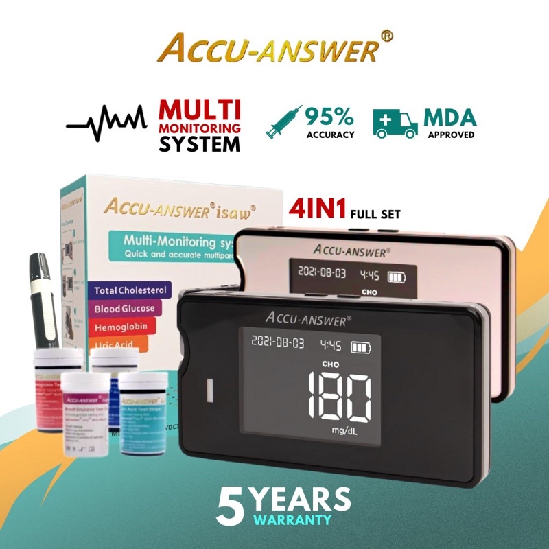 Accu-Answer isaw 4in1 Multifunctional Blood Glucose Meter Cholesterol ...
