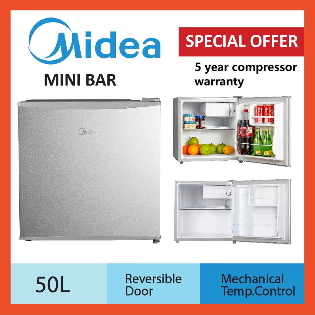 Midea 50L Mini Bar Refrigerator MDRD86FGG Shopee Malaysia