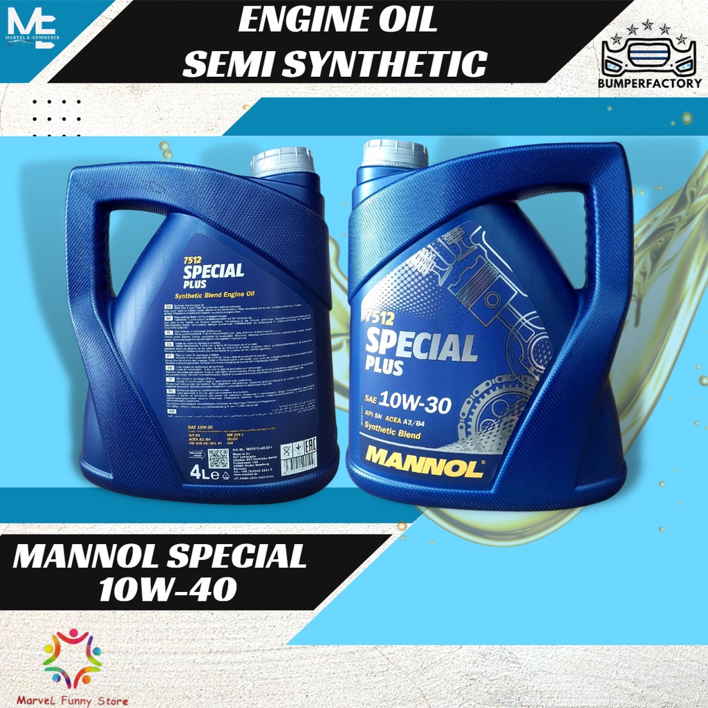 MANNOL SPECIAL 10W-40 SEMI SYNTHETIC 4 LITRE ENGINE OIL LUBRICANT ...