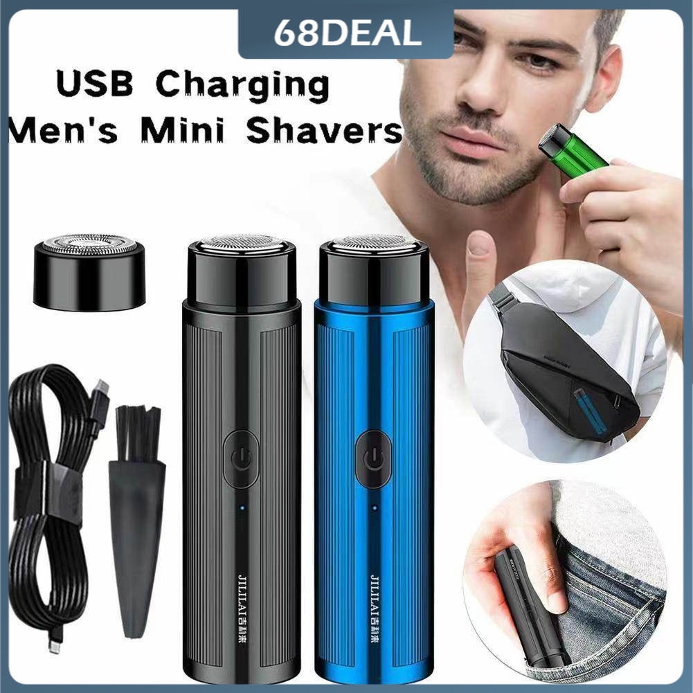 [Johor Stock] Mini Portable Electric Shaver For Men Washable Beard Trimmer USB Travel Face Shaver