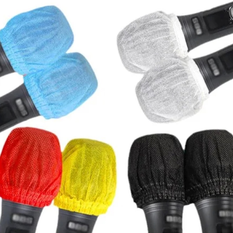 2pcs / Pack Non Woven Disposable Mic Cover Microphone Sanitary Replacement Cap Penutup Mikrofon 麦克风罩