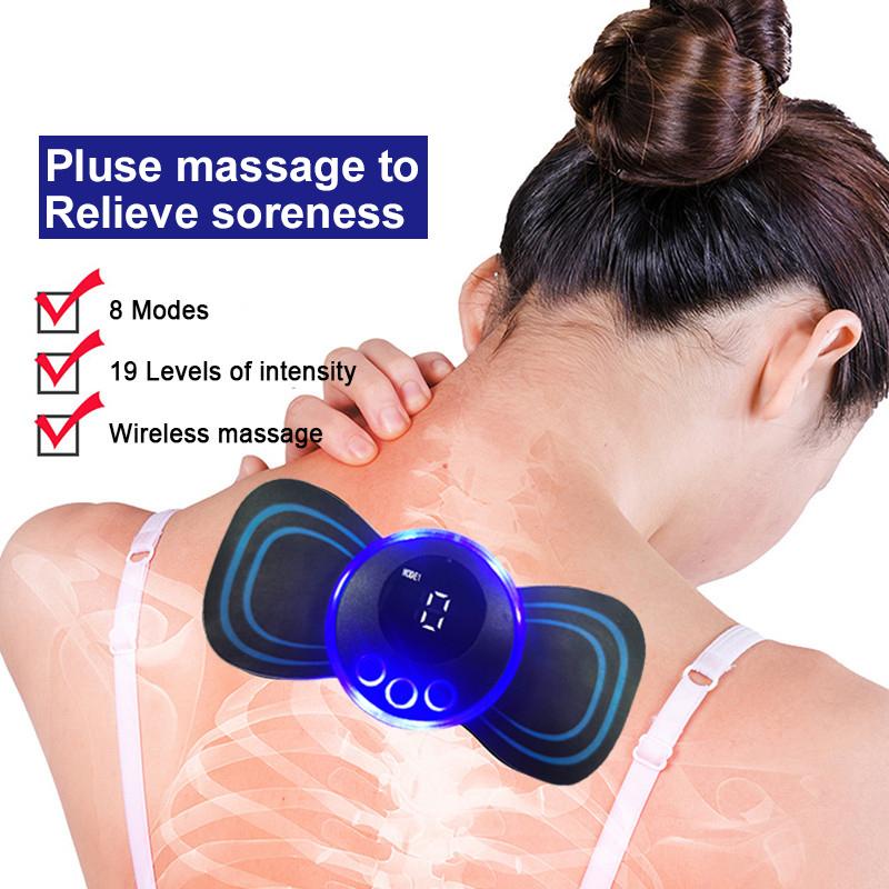 Portable Electric Pulse Neck Massager Pengurut leher elektrik mini EMS pad perangsang nadi frekuensi rendah pelekat bahu