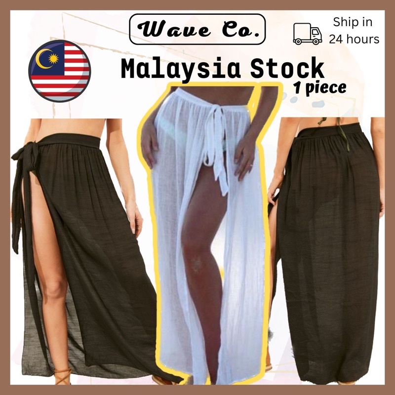 Beach Skirt Black / White Sarong Bikini Women Beach Chiffon Wrap Skirts Swimwear休闲沙滩防晒服性感沙滩海边度假绑带半身裙