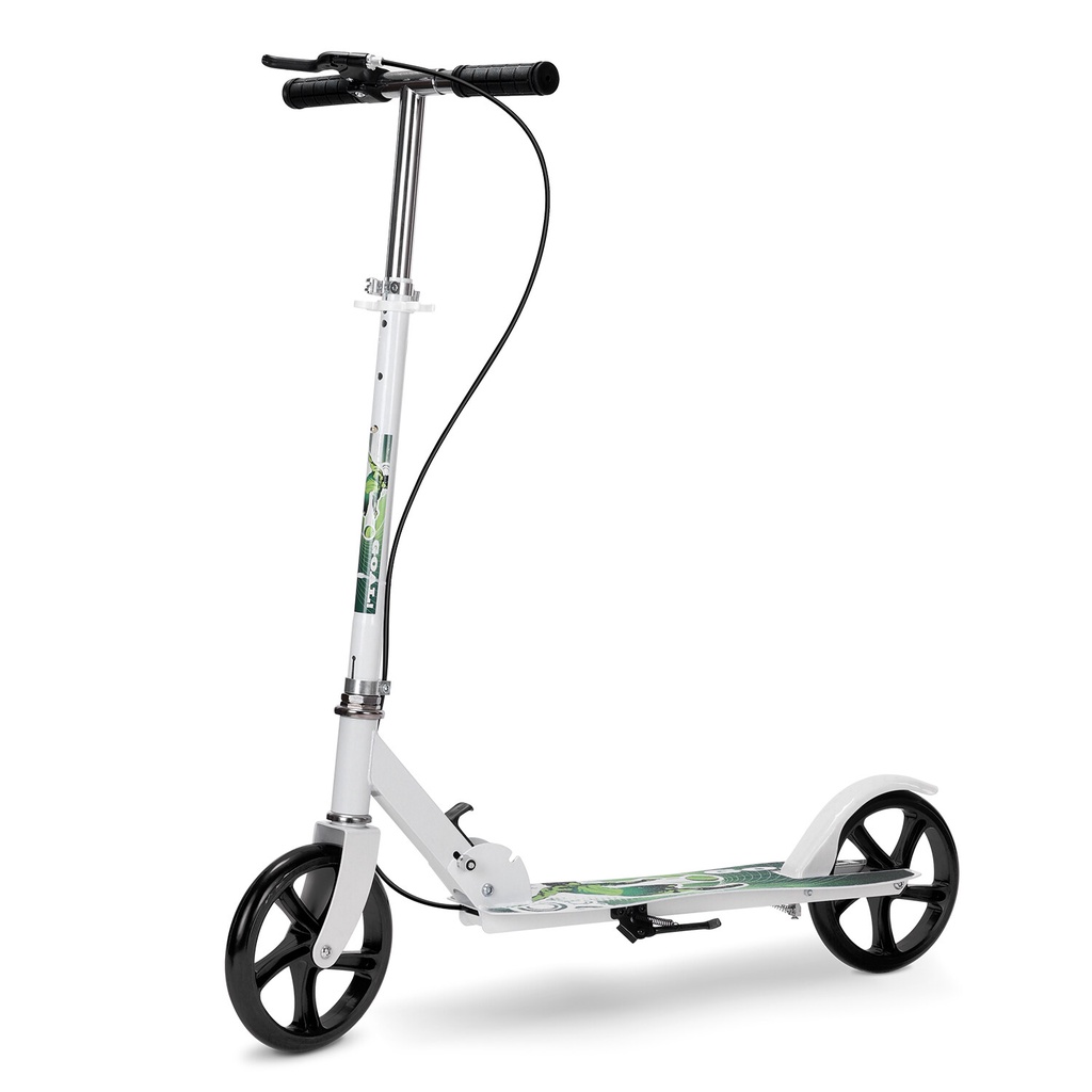 [[ FREE GIFT  Scooters Folding Kick Scooter Lightweight Sport Scooters with Hand Brake and Fender Brake