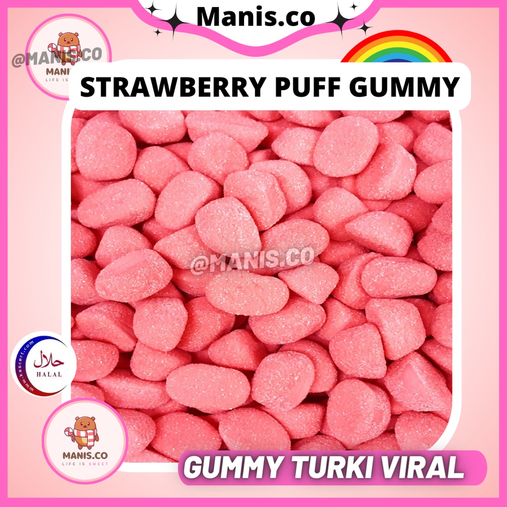 [Strawberry Puff] Sweet Candy Halal Gummy Bebeto Haribo Snack Gummi