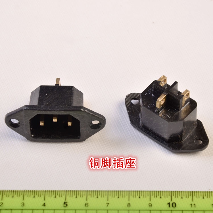 [Black Copper Feet] Rice Cooker Electric Pressure Power Socket Product Font Three-Hole Small Ear