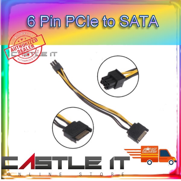 6 Pin PCIe to SATA 15 Pin Power Cable,15Pin SATA to 6 Pin PCIExpress