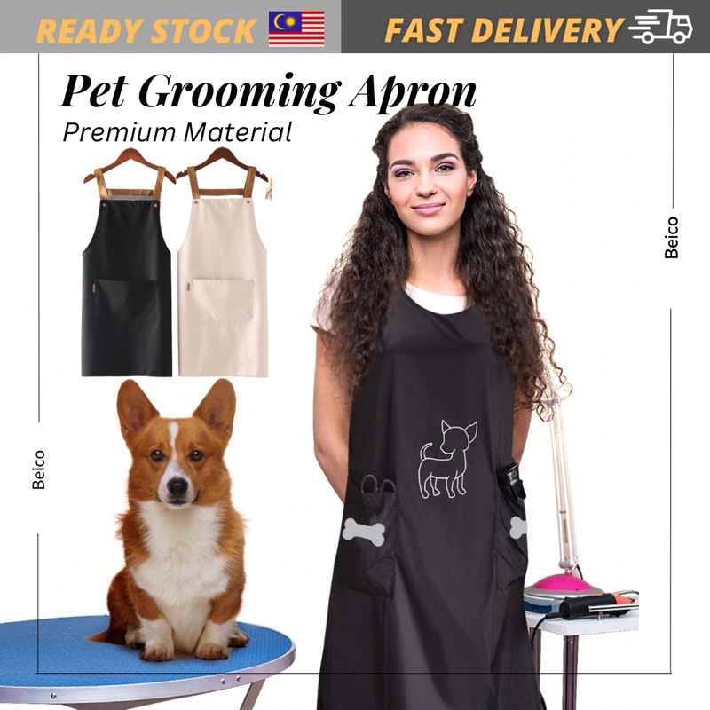 Pet Grooming Apron Water Resistant Anti Static Anti Hair Dog Cat