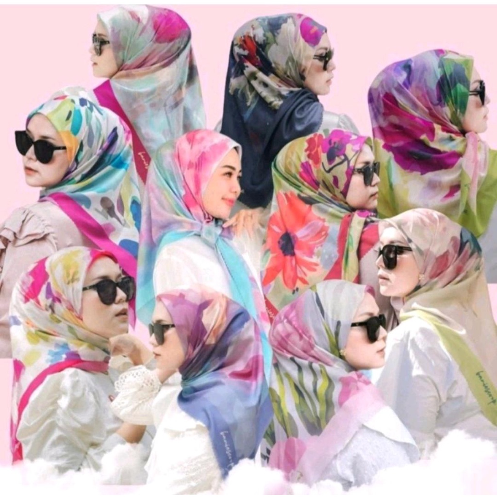 (PART 1 ) floral motif hijab made of voal material / rectangular hijab with motif