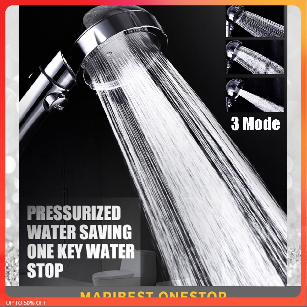 🌹[Local Seller] 3 Mode Handheld High Pressure Water Saving Showerhead Adjustable Bathroom Suppl