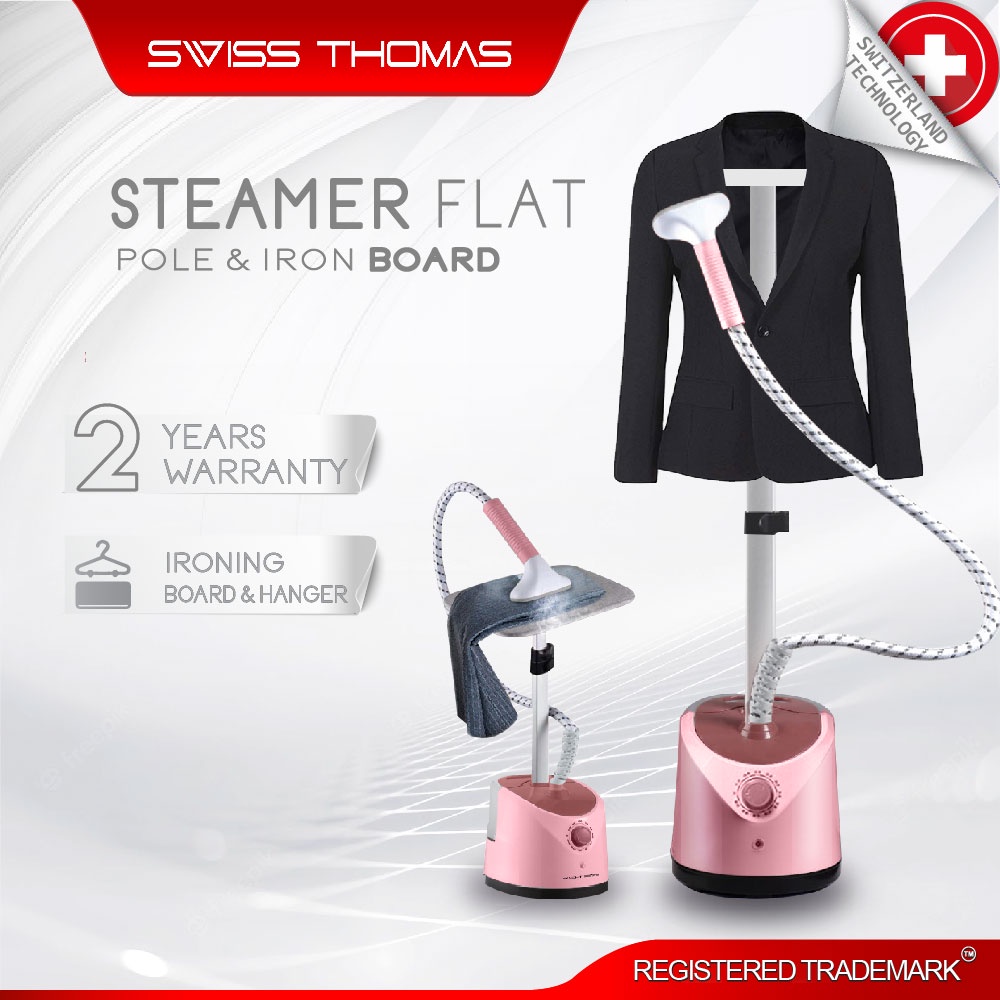 Swiss Thomas Garment Steamer With Flat Pole & Iron Board Seterika Baju Steam Iron Steamer