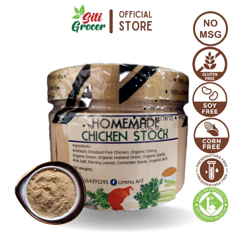Homemade Chicken Stock Powder Serbuk Stok Ayam Halal 50g and 100g