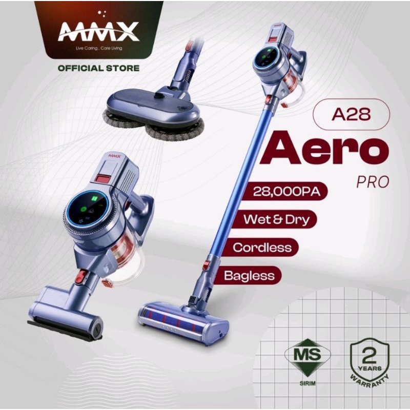 MMX Aero Pro A28 Wet & Dry Touch Screen Cordless Handheld Vacuum