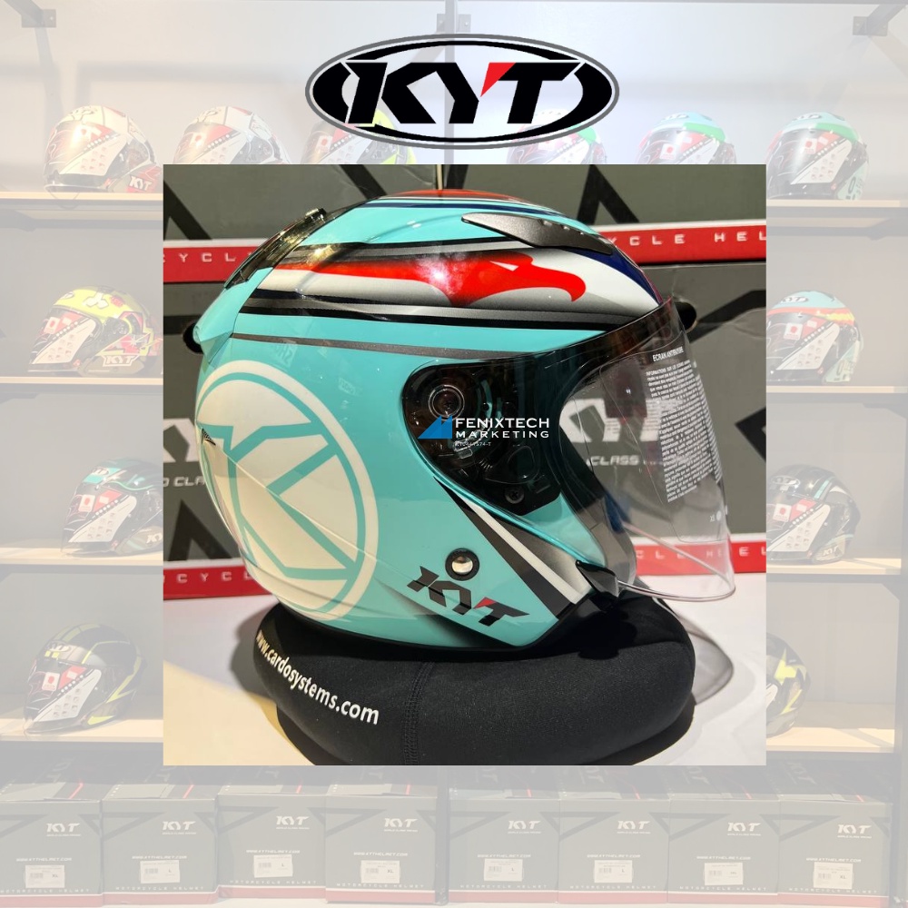 KYT Helmet Casco KYT Hellcat Restart Aqua Blue Red Pluo 100 original