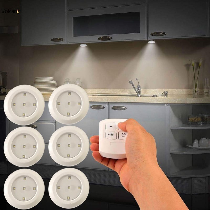 Round Smart 5 LED Light Wireless Lights Remote Control Dimmable