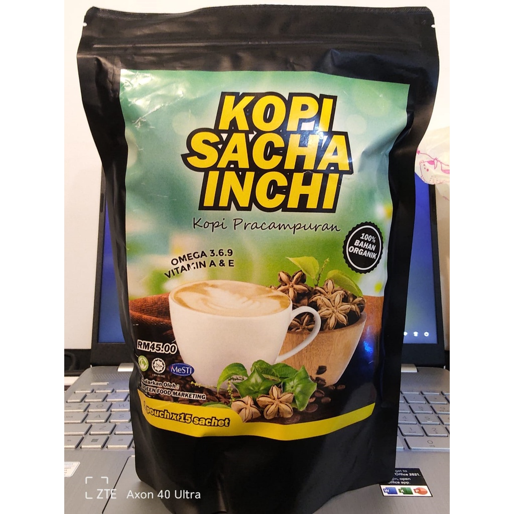 SACHA INCHI + STEVIA KOPI COFFEE PRACAMPUR 15 SACHET [ READY STOCK