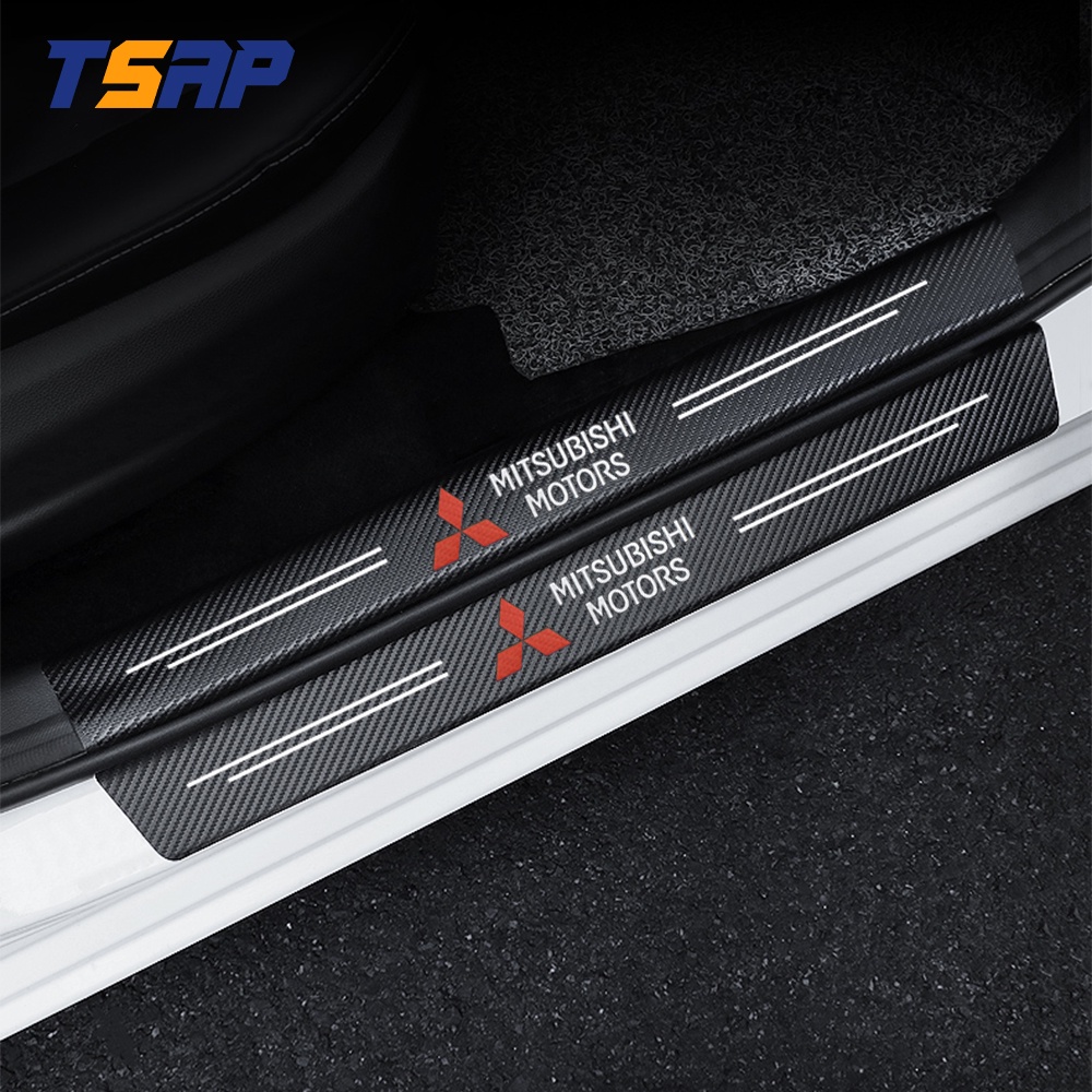 Carbon fiber leather door protector door sill trunk antistepping