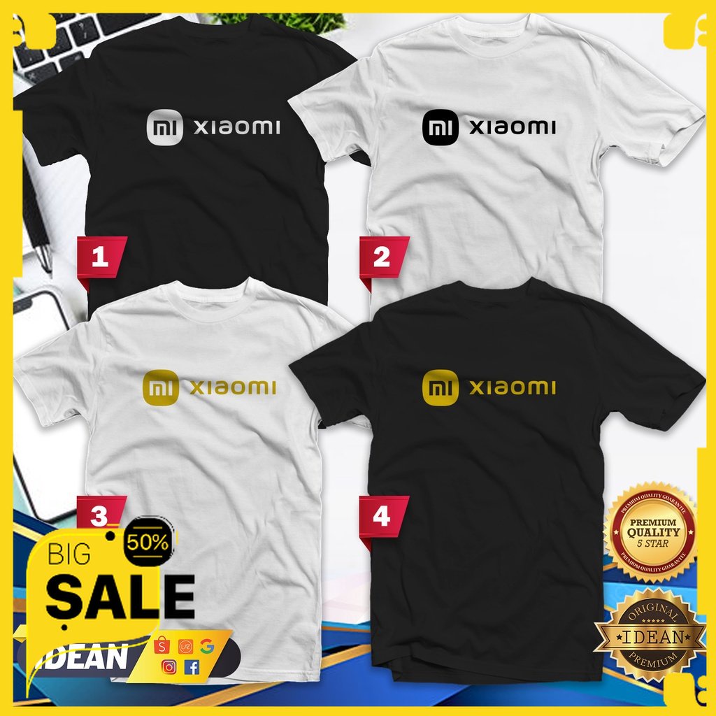 T-Shirt Xiaomi Men Women Cotton Gadget Baju shirt Lelaki Wanita Fashion Clothing Streetwear Tee Tops Sleeve Neck Apparel