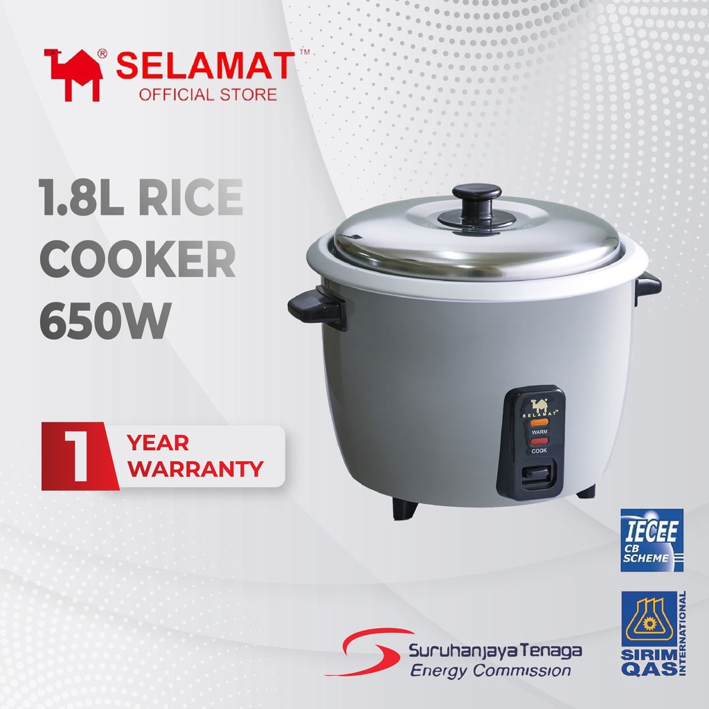 Selamat 1.8L Rice Cooker- MQ-NRC18 (Periuk Nasi 1.8L) Kilang/Direct ...