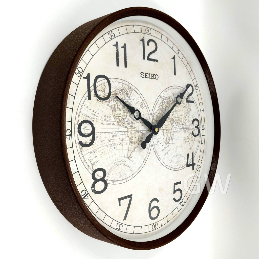 100 ORIGINAL SEIKO World Map Analogue Wall Clock QXA803 (QXA803A